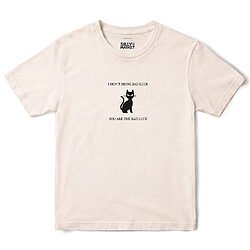 I Don't Bring Bad Luck Black Cat T-Shirt in Natural