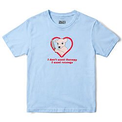 I Don't Want Therapy I Want Revenge Pinscher T-Shirt in Light Blue
