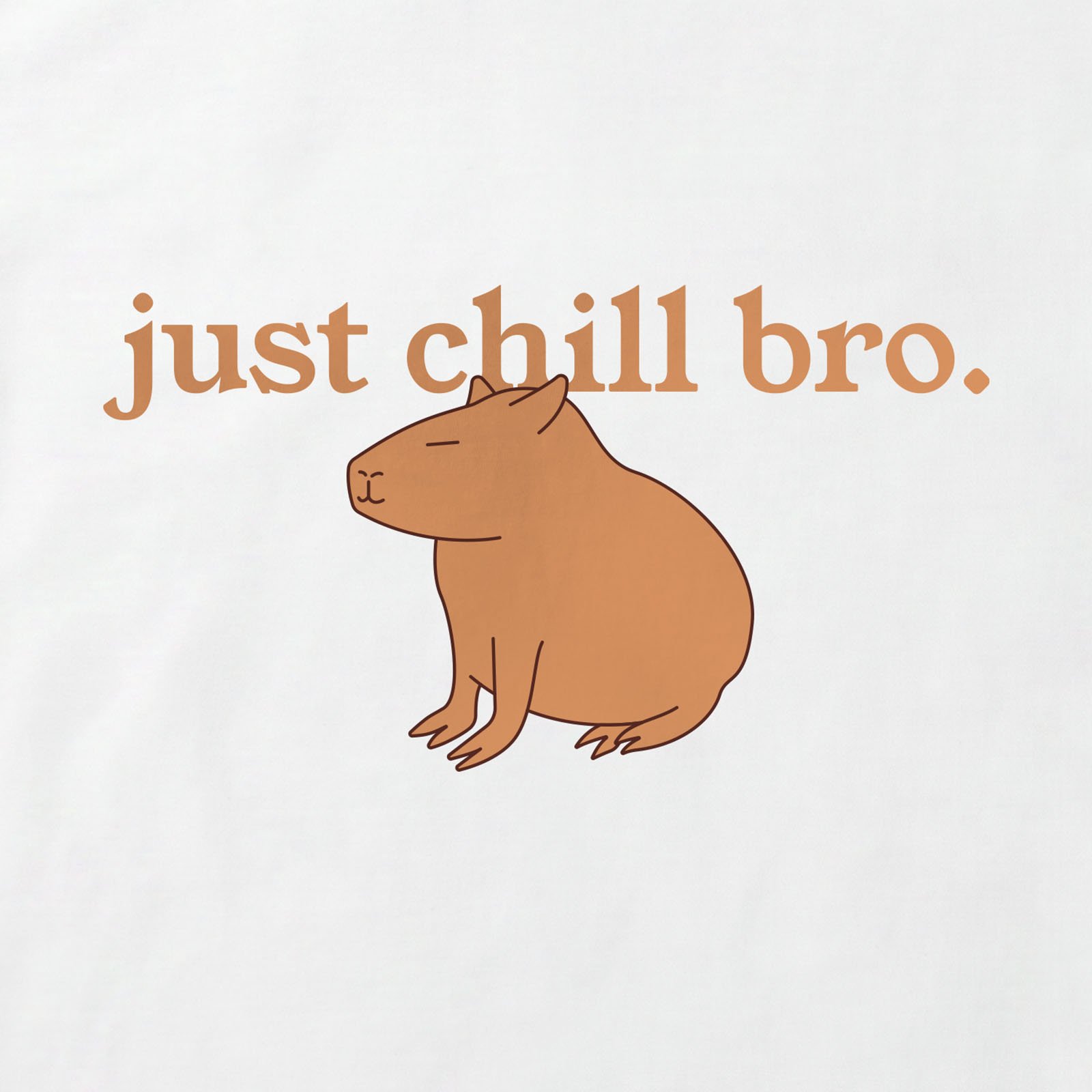 Just Chill Bro Capybara T-Shirt print detail in White