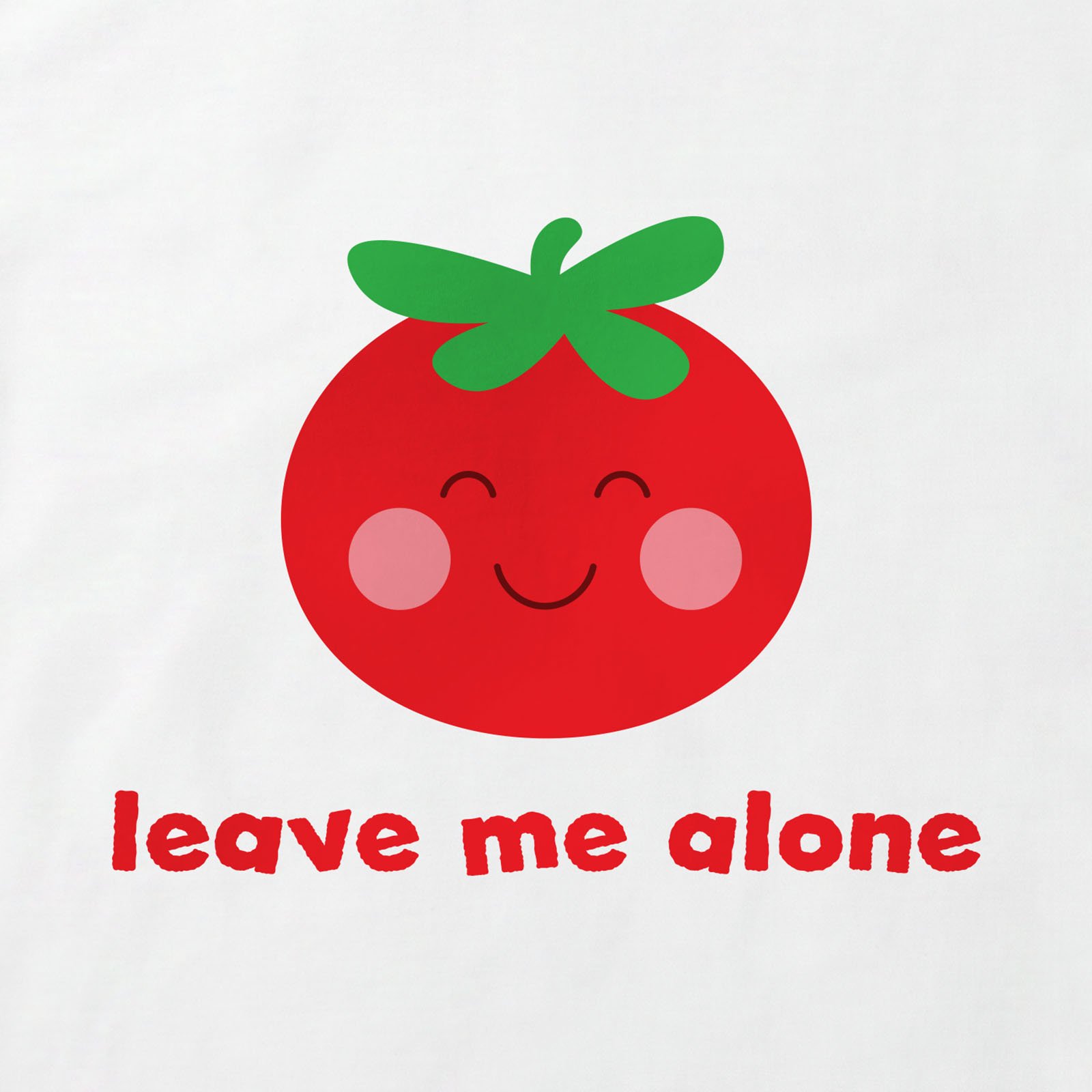 Leave Me Alone Tomato T-Shirt print detail in White