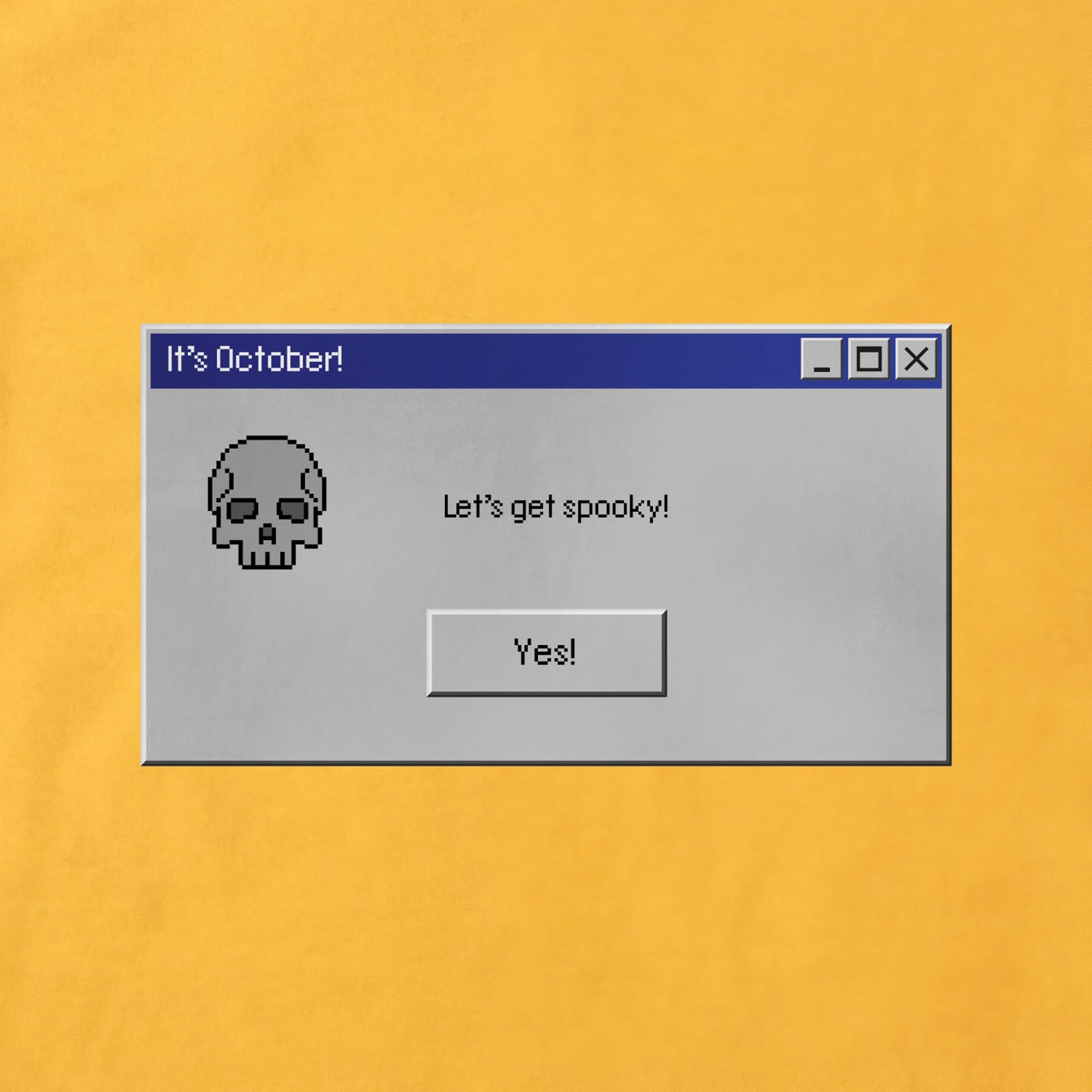 Let's Get Spooky Error Message T-Shirt print detail in Daisy