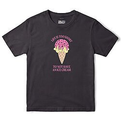 Life Is Too Short Ice Cream T-Shirt in Black