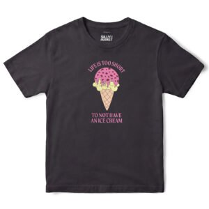 Life Is Too Short Ice Cream T-Shirt in Black