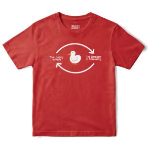 Longing And Boredom Duck T-Shirt in Red