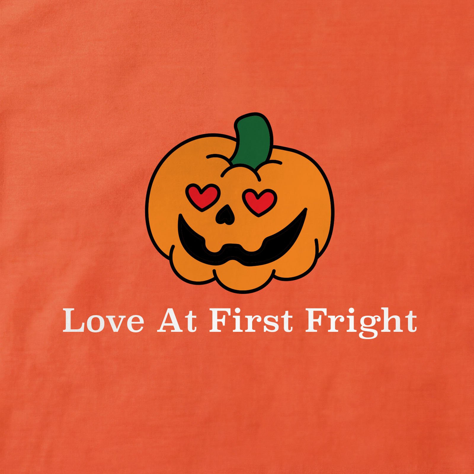 Love At First Fright Pumpkin T-Shirt print detail in Orange