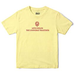 Love Holds The Universe Together T-Shirt in Cornsilk