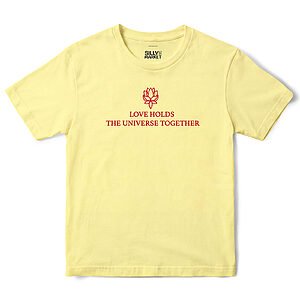 Love Holds The Universe Together T-Shirt in Cornsilk