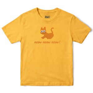 Meow Meow Meow Orange Cat T-Shirt in Daisy