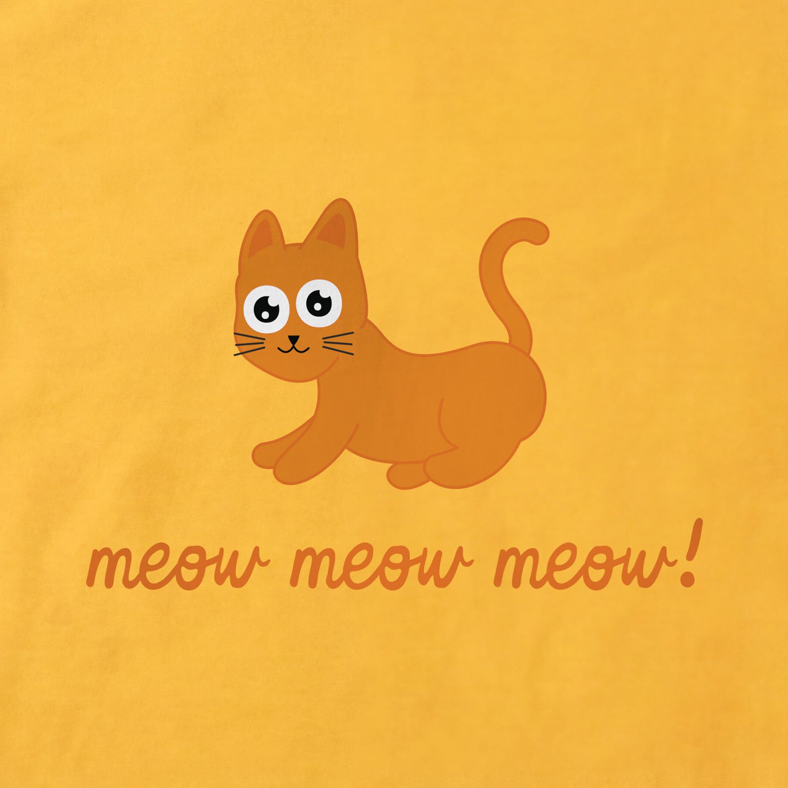 Meow Meow Meow Orange Cat T-Shirt print detail in Daisy