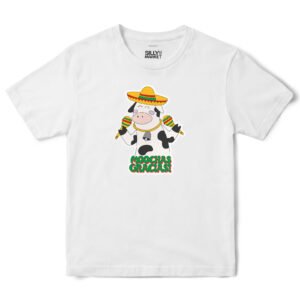 Moochas Gracias Cow T-Shirt in White