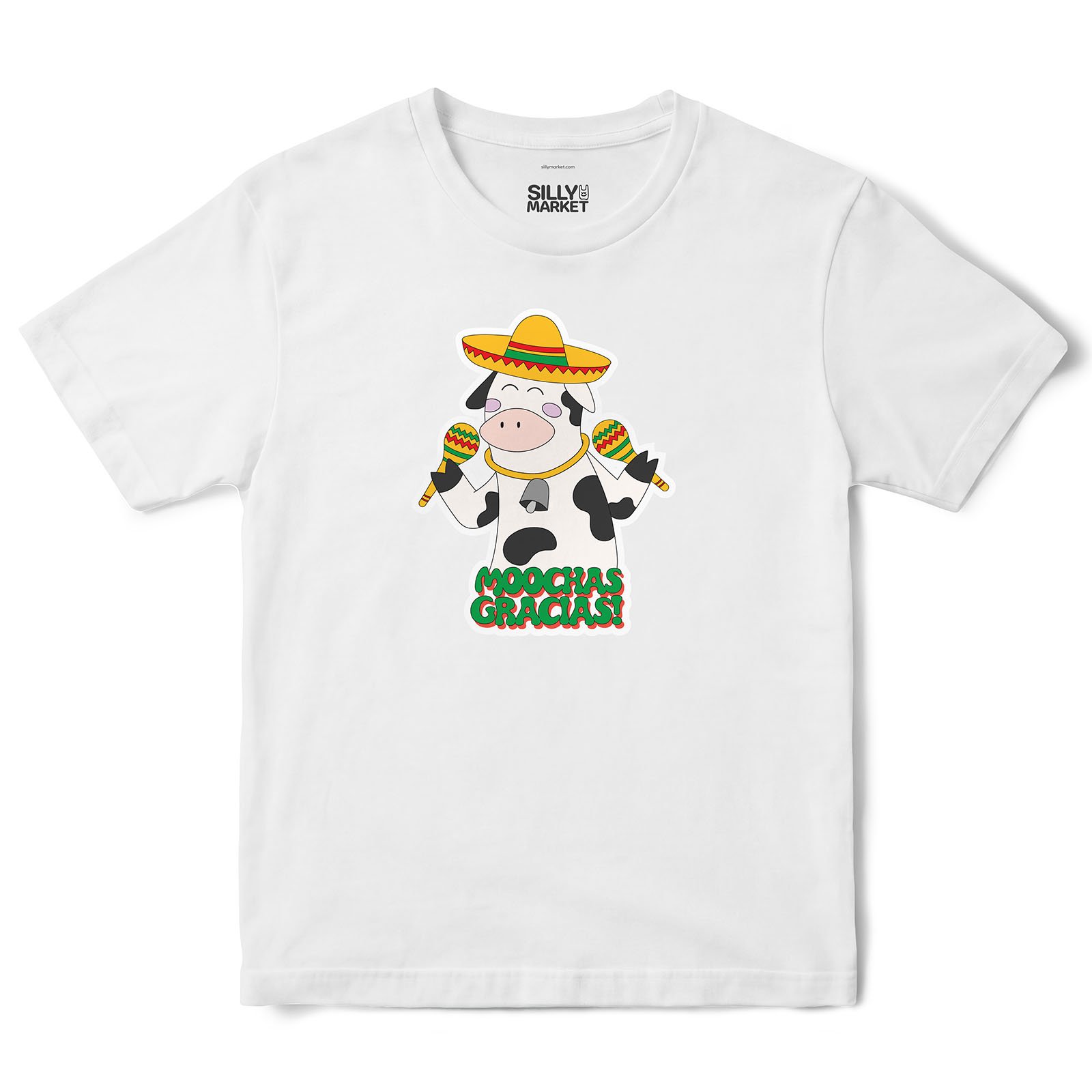 Moochas Gracias Cow T-Shirt in White
