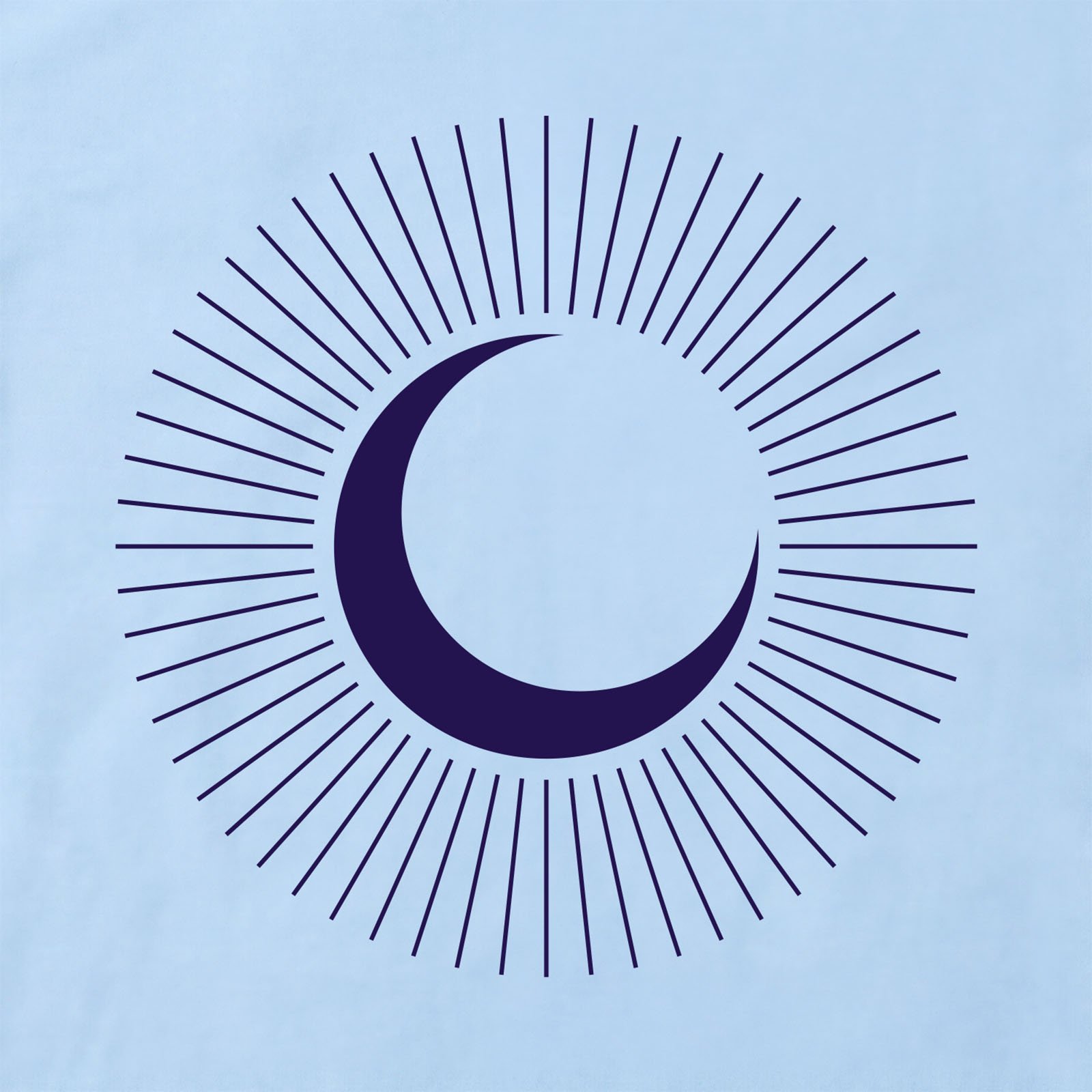 Moon Rays T-Shirt print detail in Light Blue
