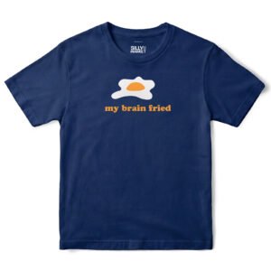 My Brain Is Fried Egg T-Shirt in Navy