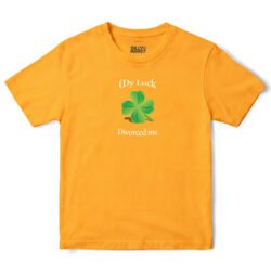 My Luck Divorced Me Clover T-Shirt in Gold