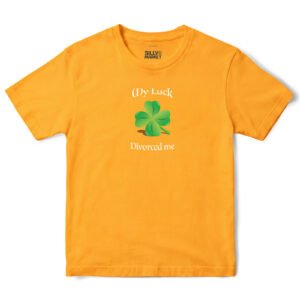My Luck Divorced Me Clover T-Shirt in Gold