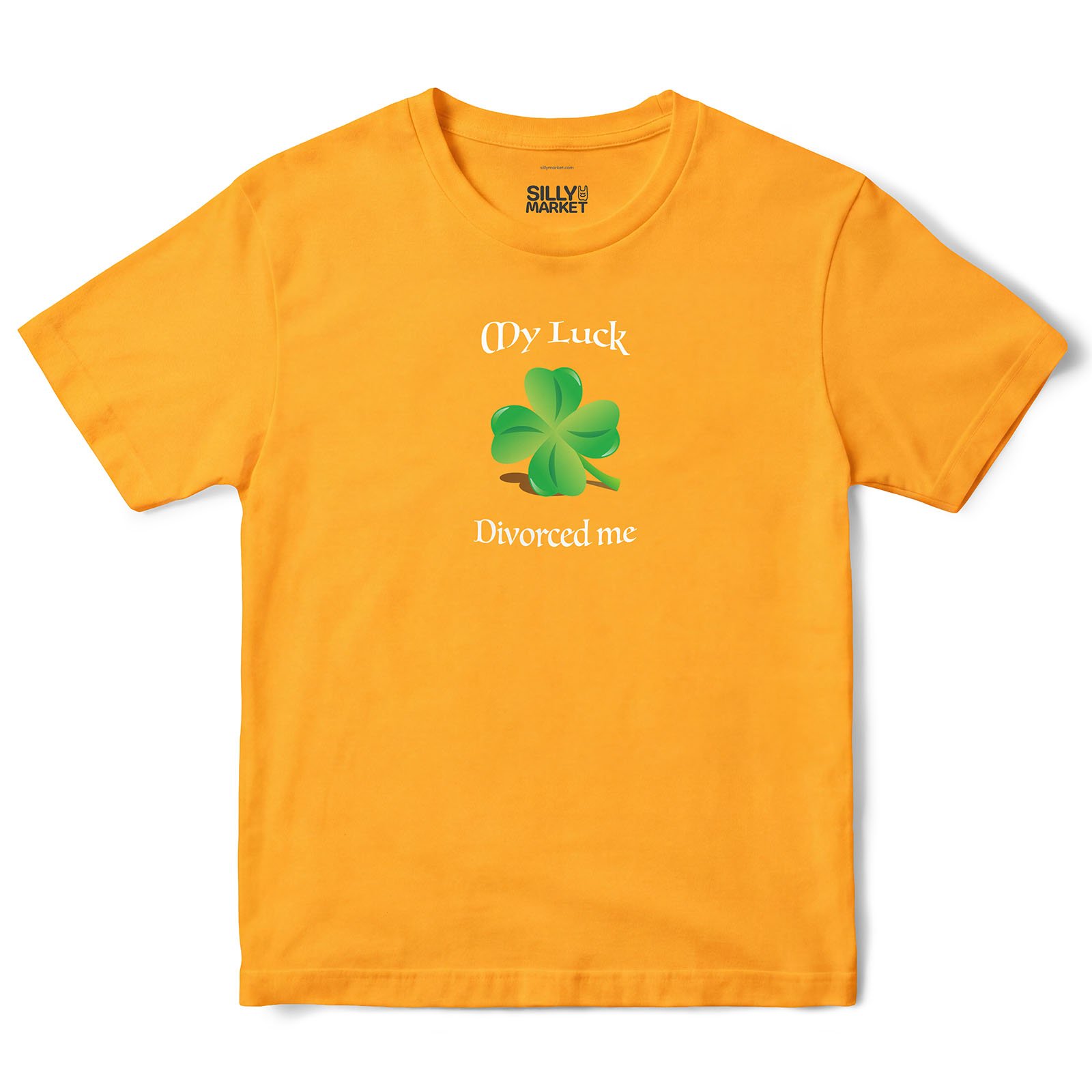 My Luck Divorced Me Clover T-Shirt in Gold