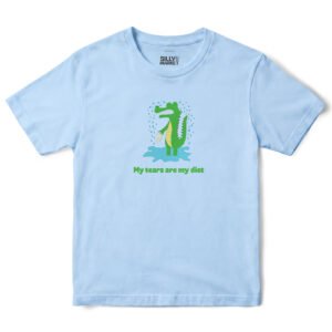 My Tears Are My Diet Crocodile T-Shirt in Light Blue