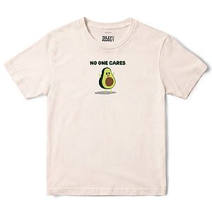 No One Cares Avocado T-Shirt in Natural