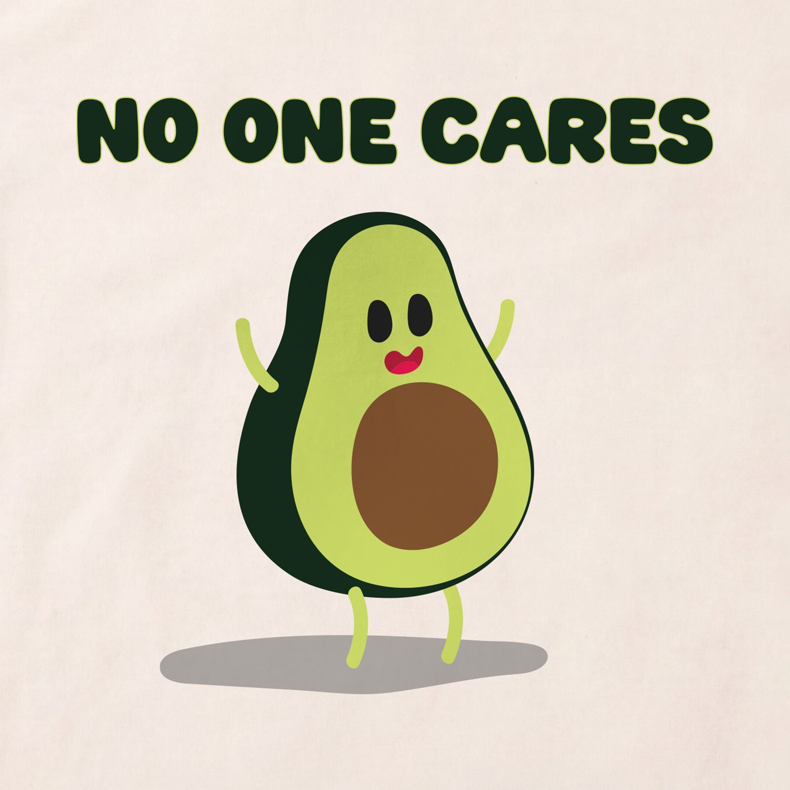 No One Cares Avocado T-Shirt print detail in Natural