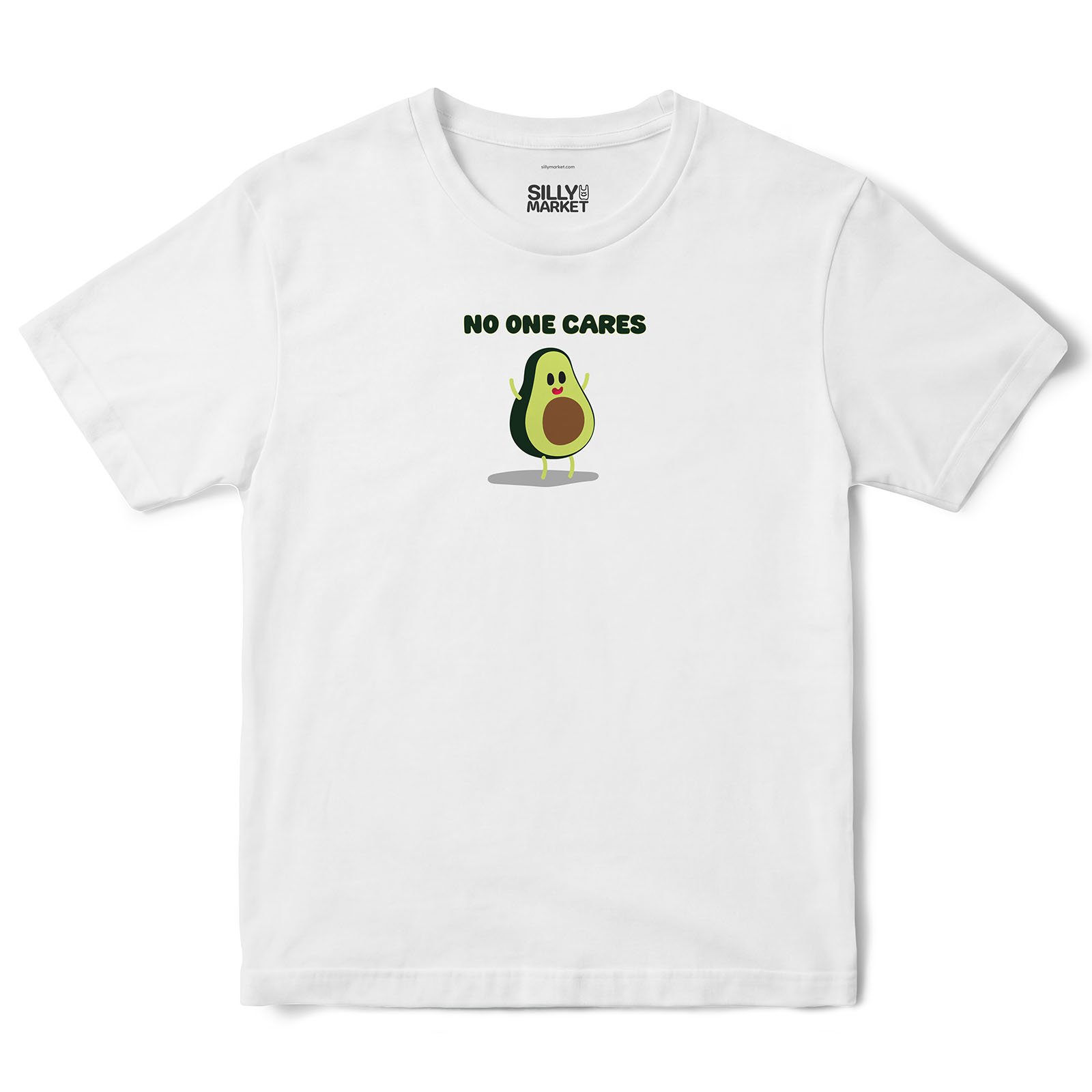 No One Cares Avocado T-Shirt in White