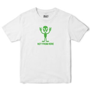 Not From Here Alien T-Shirt in White