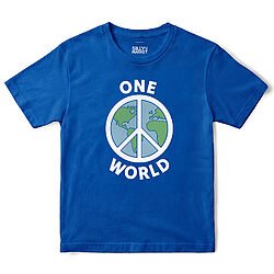 One World Peace Sign T-Shirt in Royal