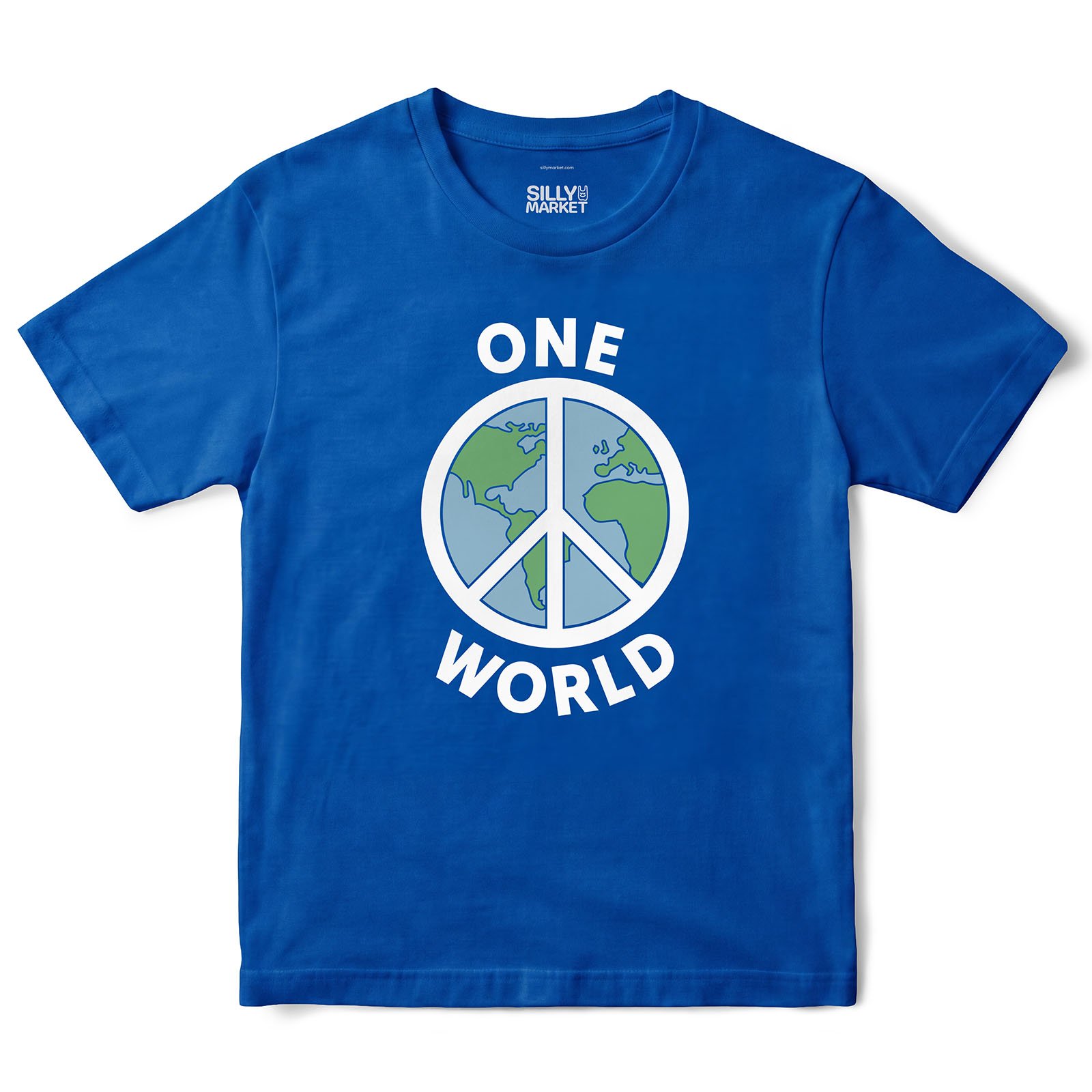 One World Peace Sign T-Shirt in Royal