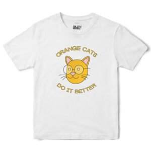 Orange Cats Do It Better T-Shirt in White
