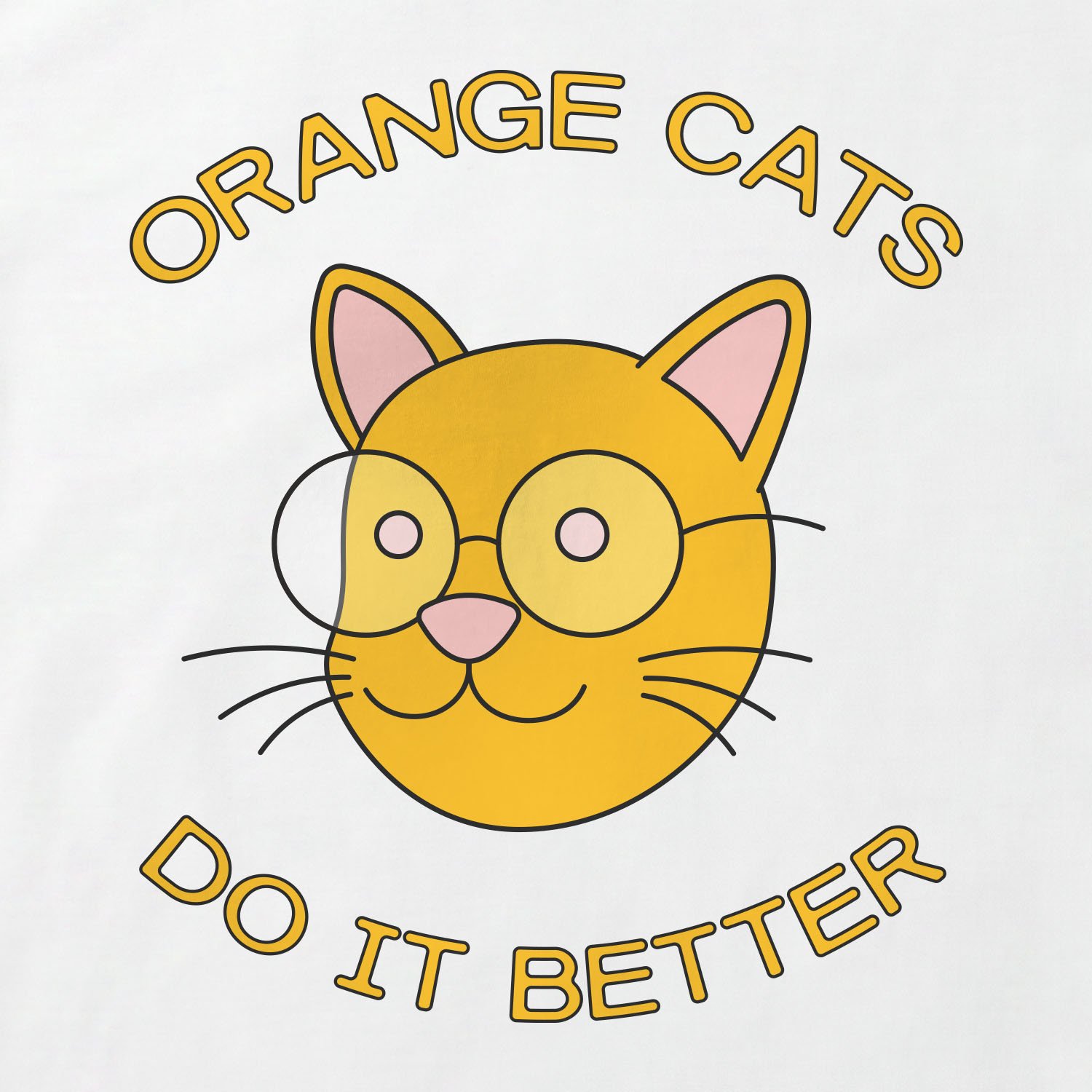 Orange Cats Do It Better T-Shirt print detail in White