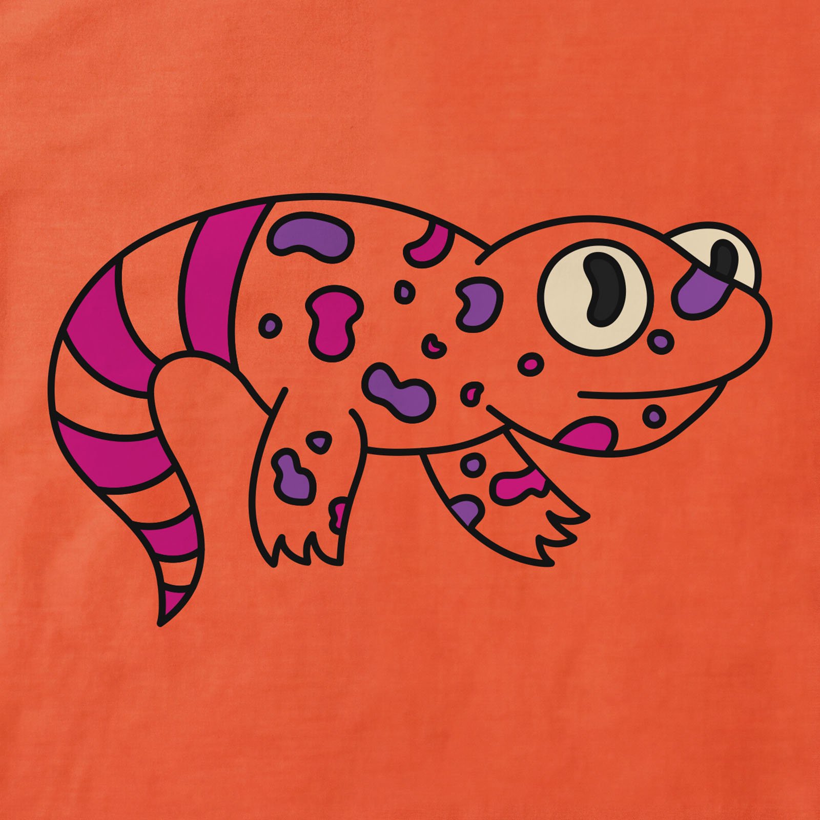 Orange Lizard T-Shirt print detail in Orange