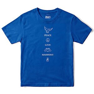 Peace Love Harmony T-Shirt in Royal