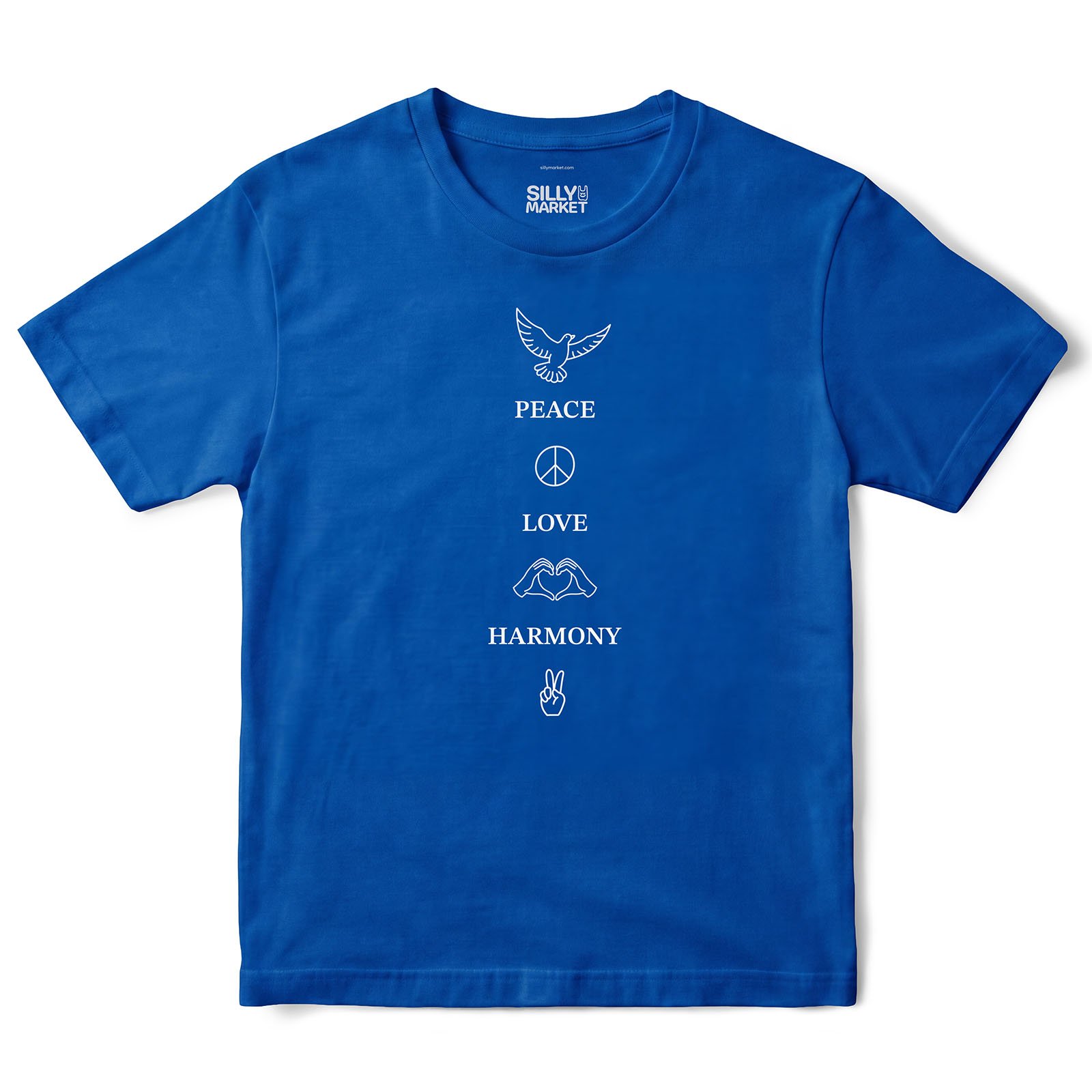 Peace Love Harmony T-Shirt in Royal