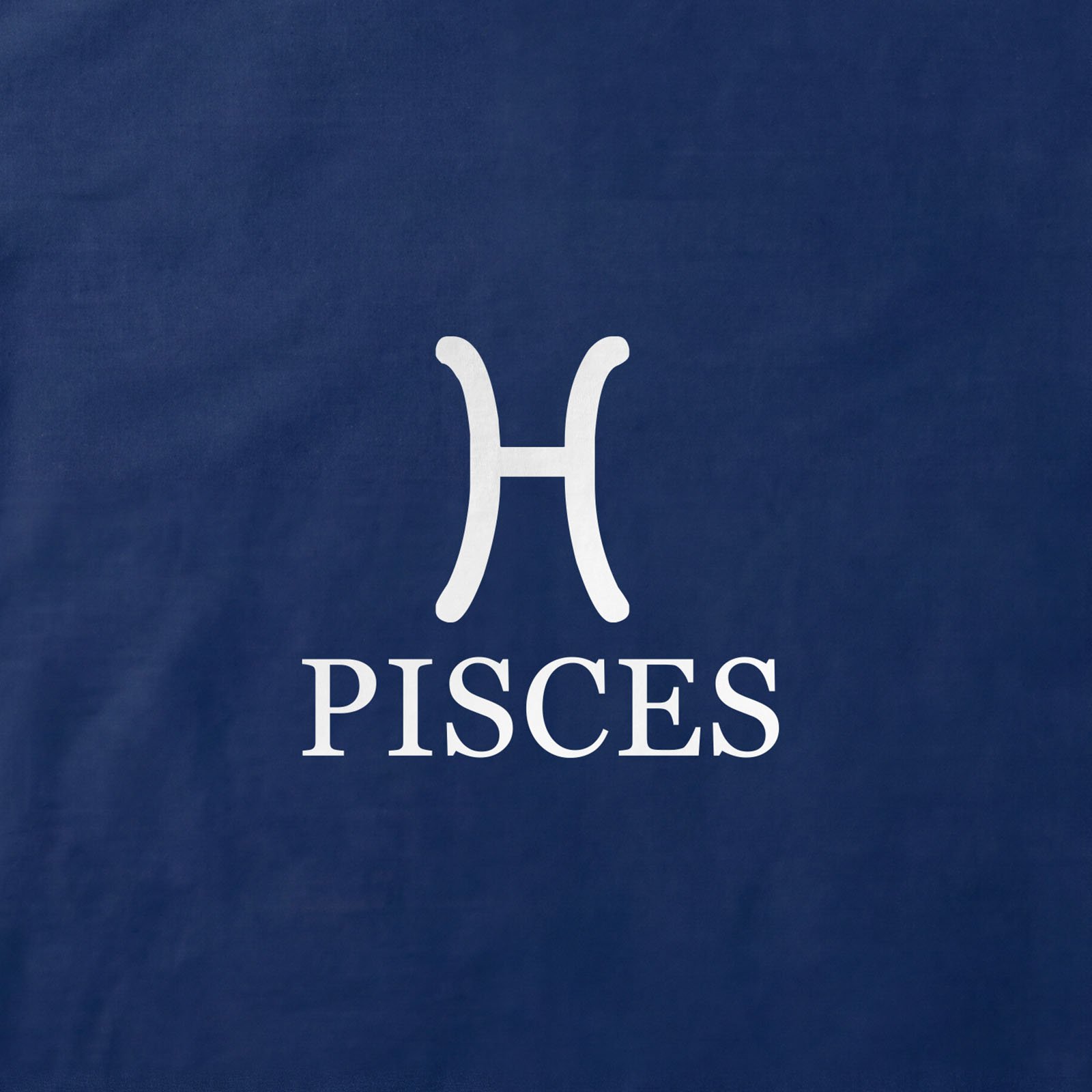 Pisces Zodiac T-Shirt print detail in Navy