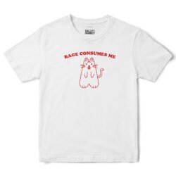 Rage Consumes Me Cat T-Shirt in White