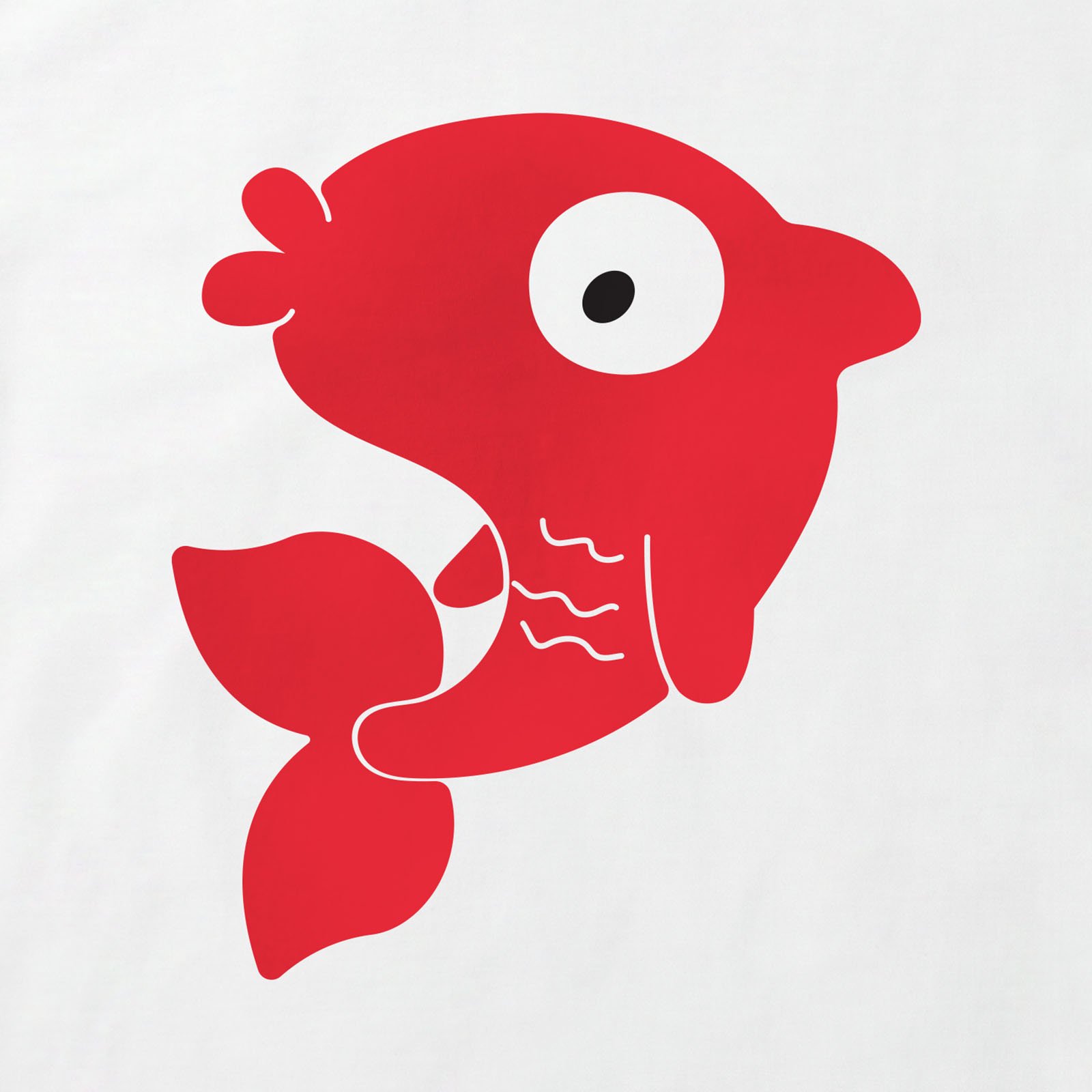 Red Fish T-Shirt print detail in White