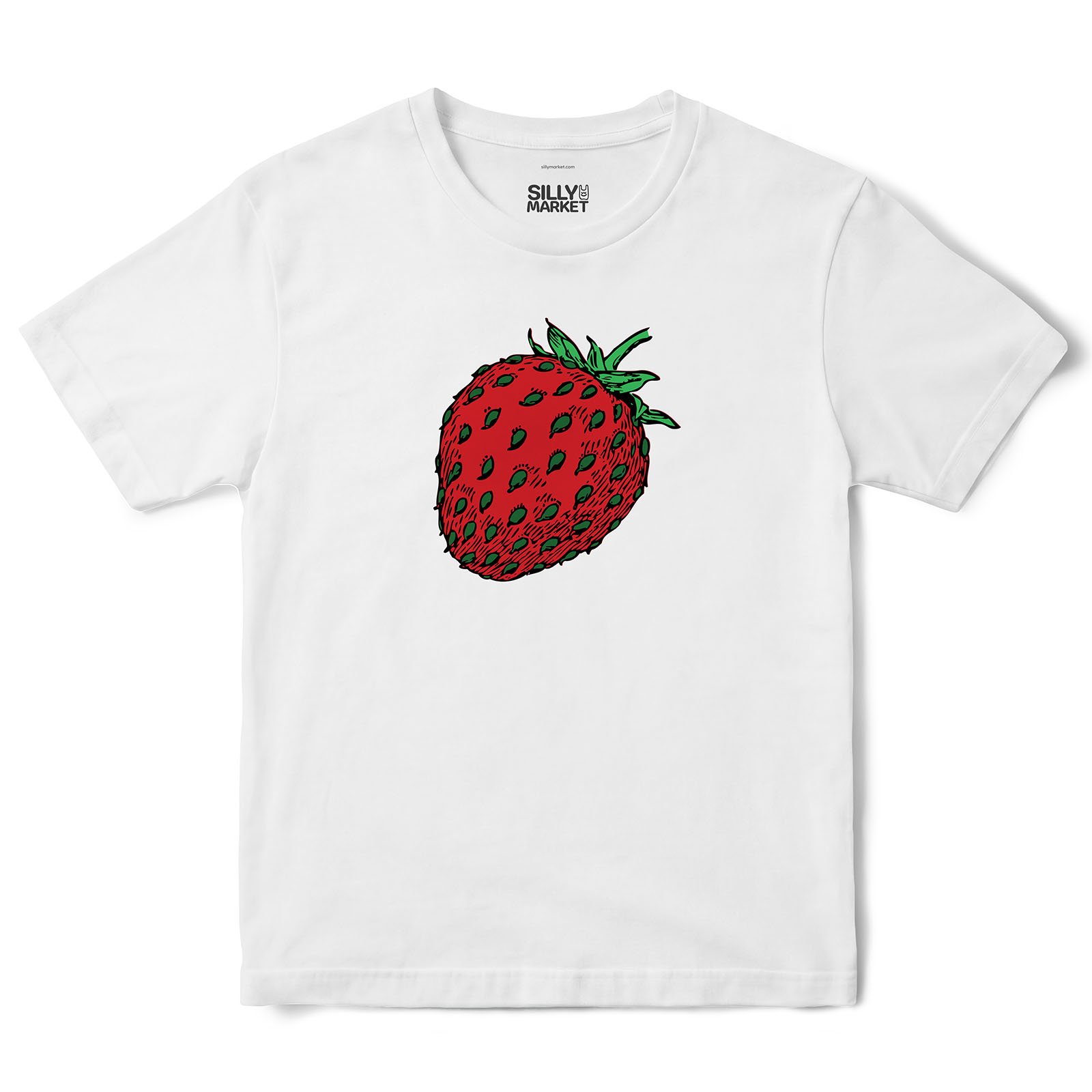 Red Strawberry T-Shirt in White