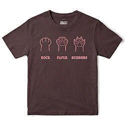 Rock Paper Scissors Cat Paw T-Shirt in Dark Chocolate