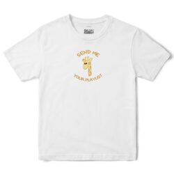Send Me Your Playlist Giraffe T-Shirt in White