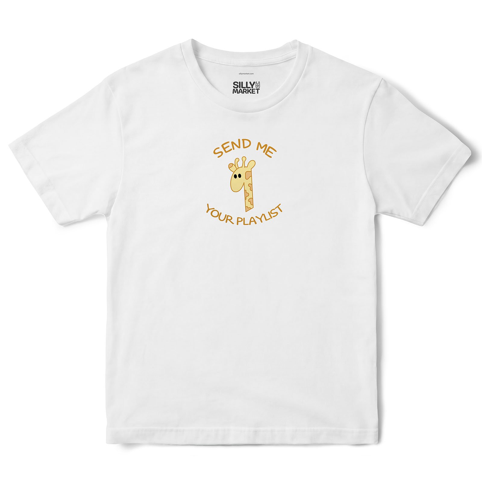 Send Me Your Playlist Giraffe T-Shirt in White