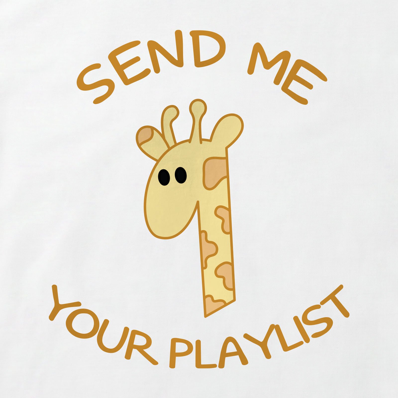 Send Me Your Playlist Giraffe T-Shirt print detail in White