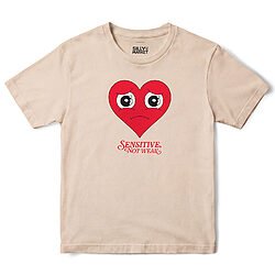Sensitive Not Weak Heart T-Shirt in Sand
