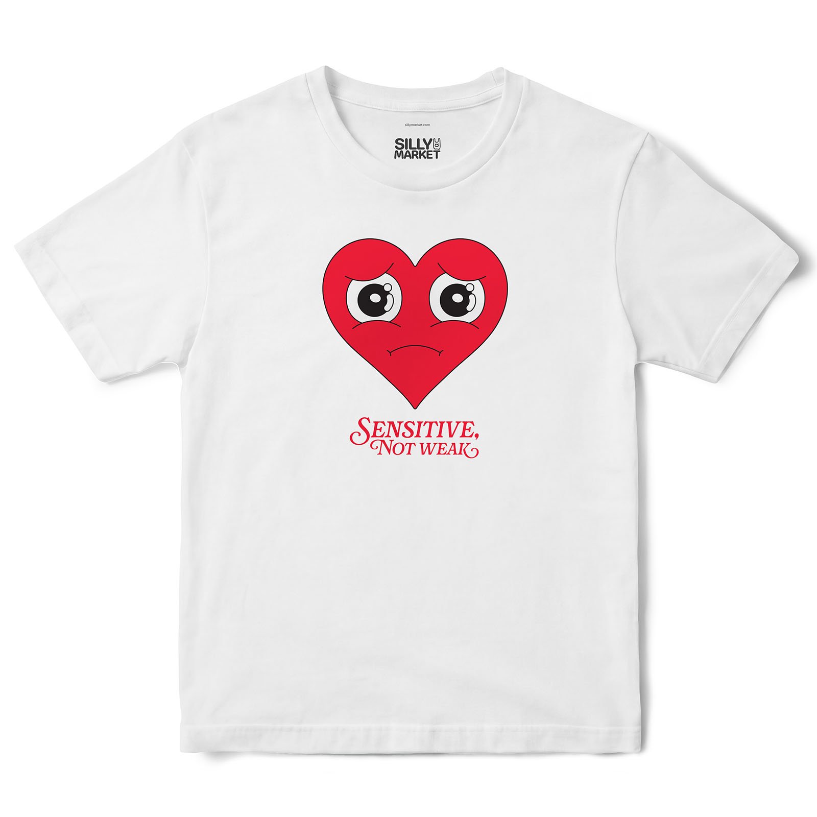 Sensitive Not Weak Heart T-Shirt in White