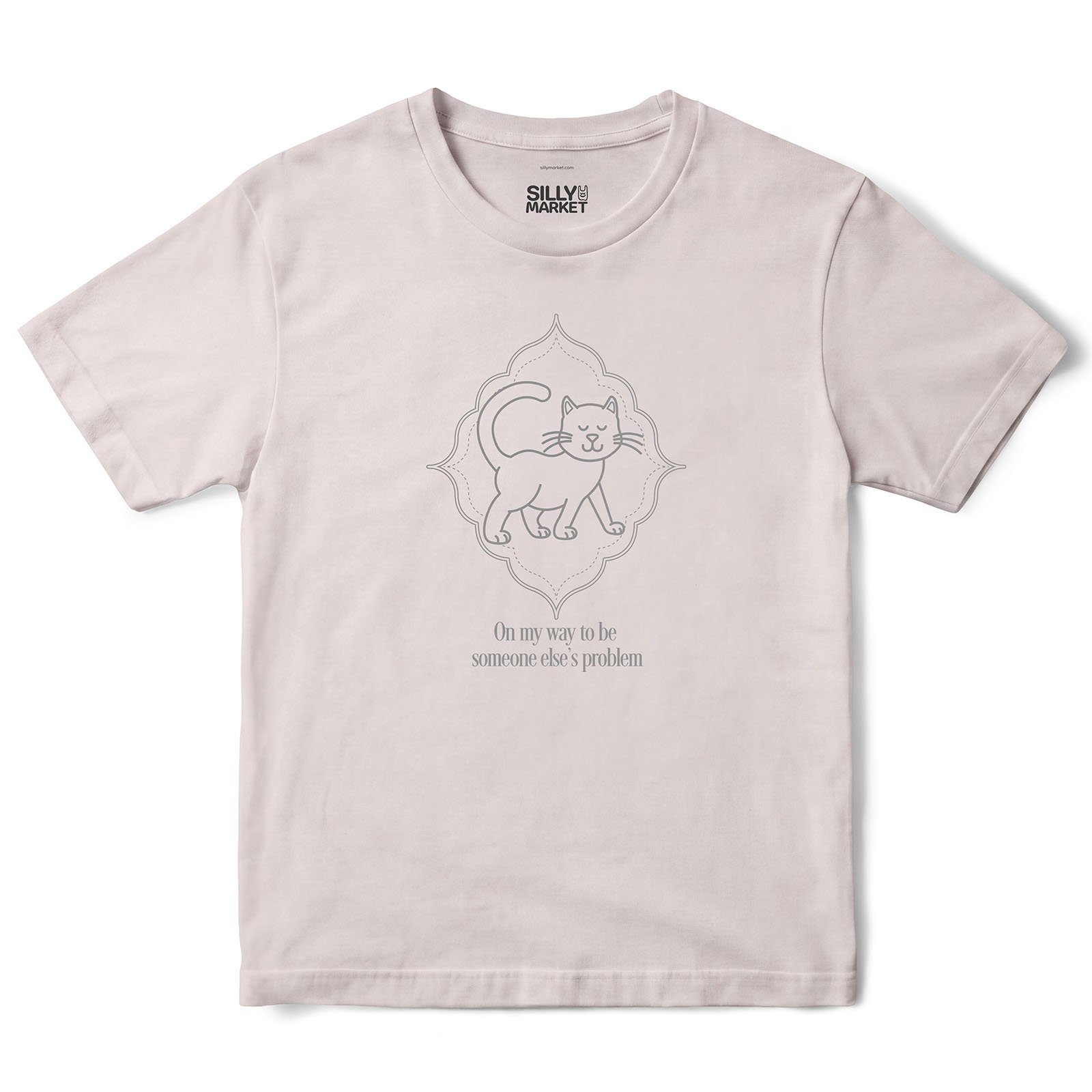 Someone Else's Problem Cat T-Shirt in Ice Grey