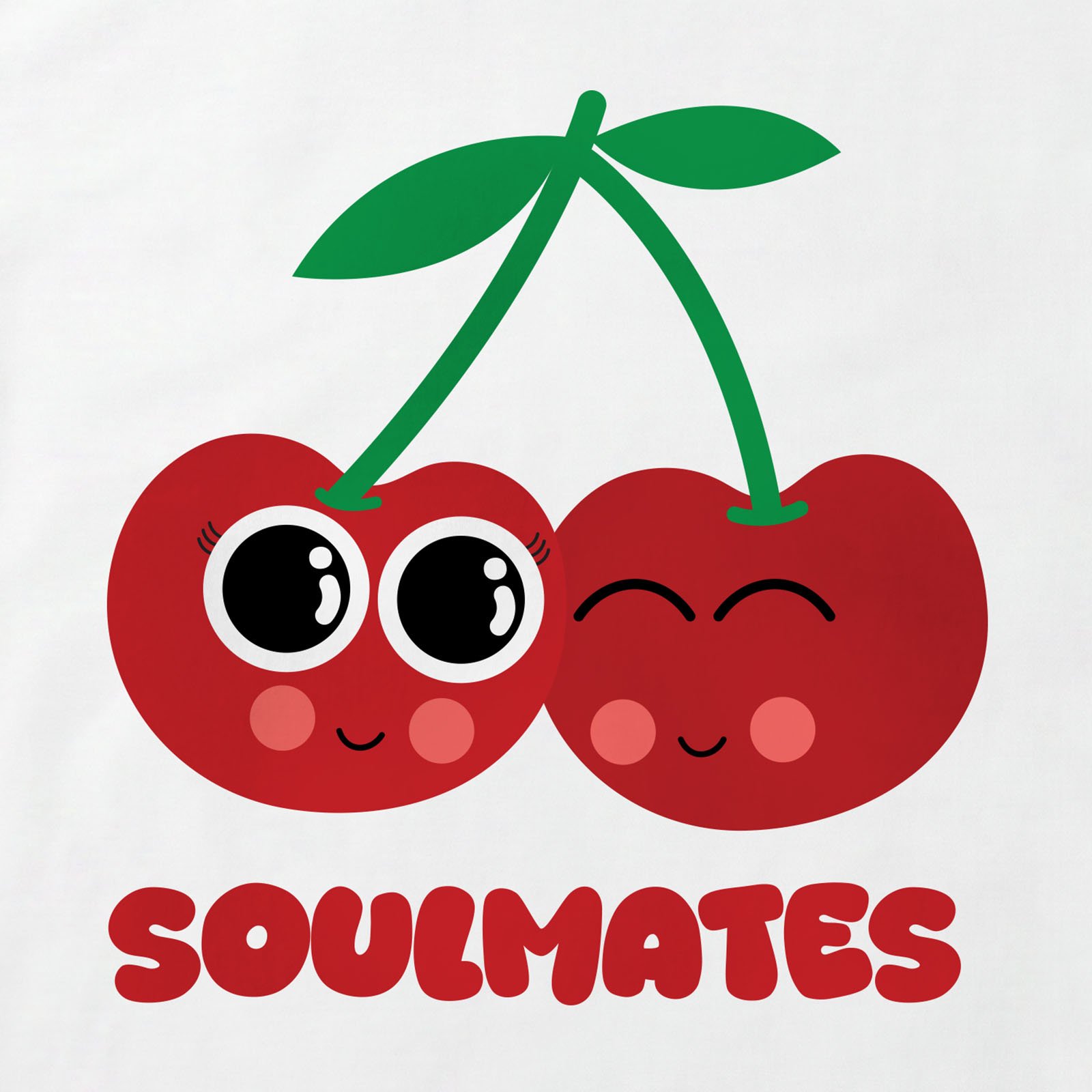 Soulmate Cherries T-Shirt print detail in White