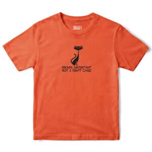 Sounds Important But I Don't Care Cat T-Shirt in Orange