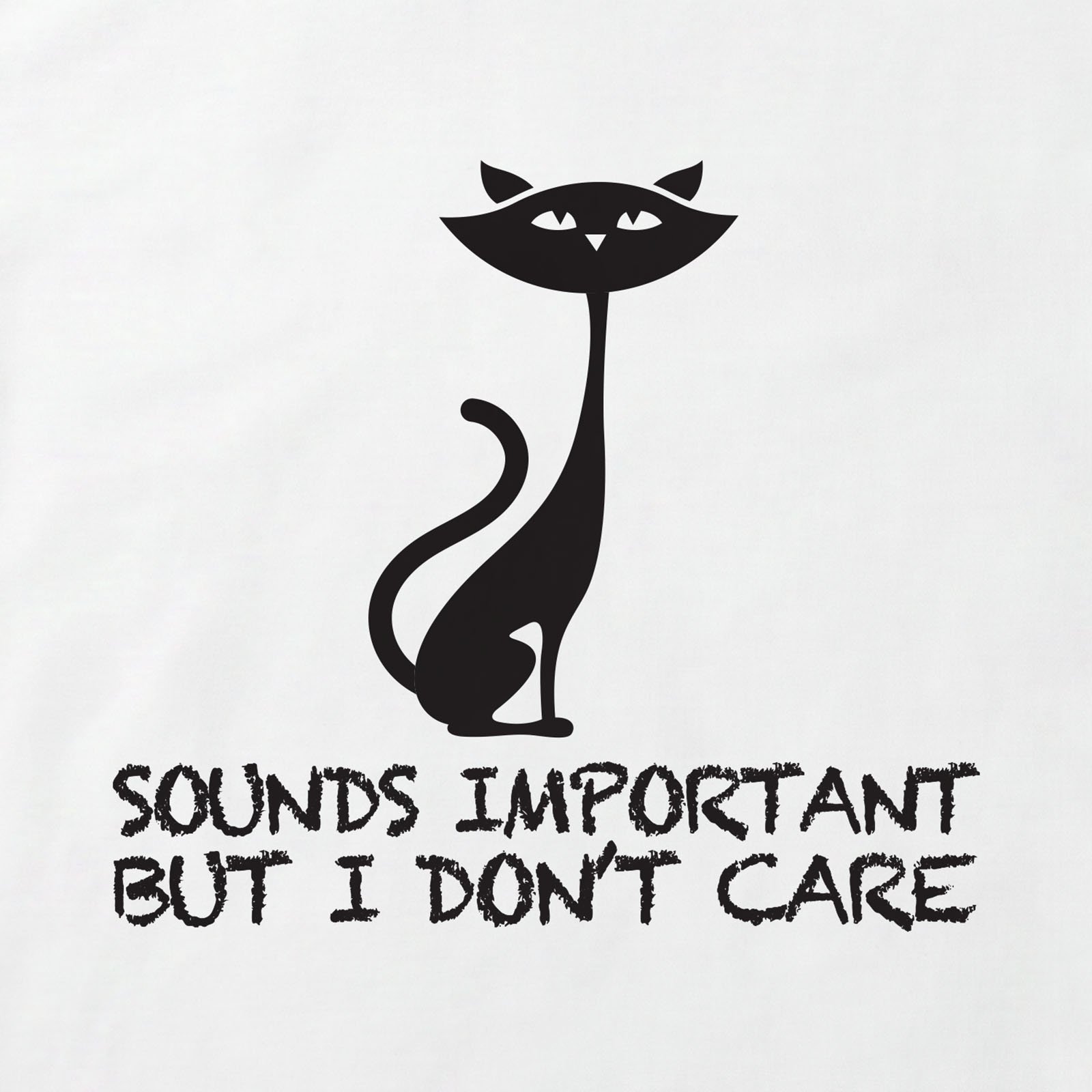 Sounds Important But I Don't Care Cat T-Shirt print detail in White