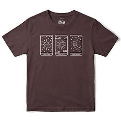Star Sun Moon Tarot Cards T-Shirt in Dark Chocolate