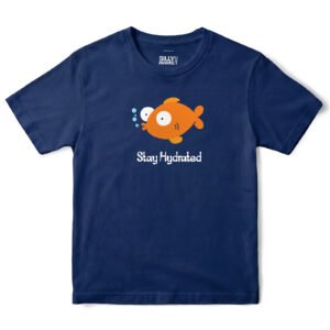 Stay Hydrated Goldfish T-Shirt in Navy