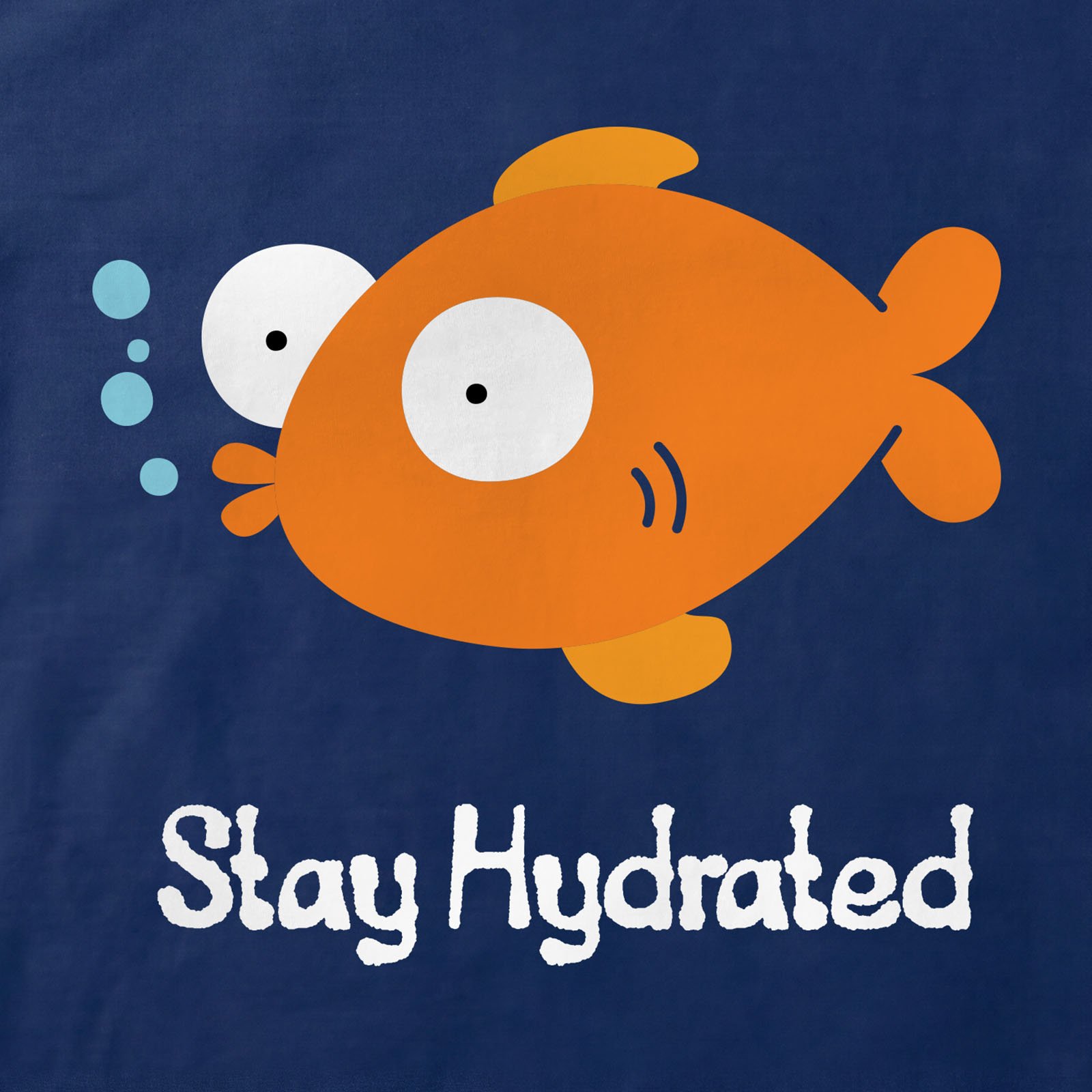 Stay Hydrated Goldfish T-Shirt print detail in Navy