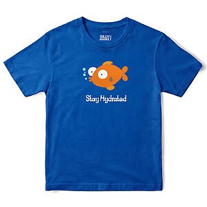 Stay Hydrated Goldfish T-Shirt in Royal